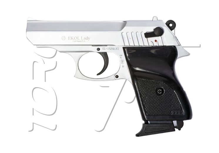 Pistolet Alarme 9mm PAK WALTER LADY SILVER 8 COUPS EKOL
