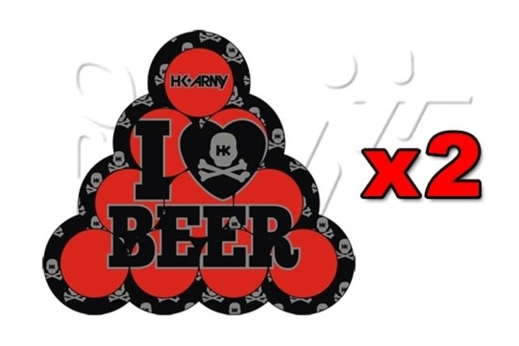 2 Stickers HK BEER PONG RED