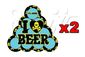 2 Stickers HK BEER PONG TURQUOISE