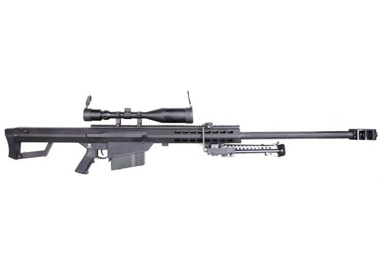 Fusil SNIPER BARRETT M82 A1 AEG BLACK S&T + LUNETTE + BIPIED