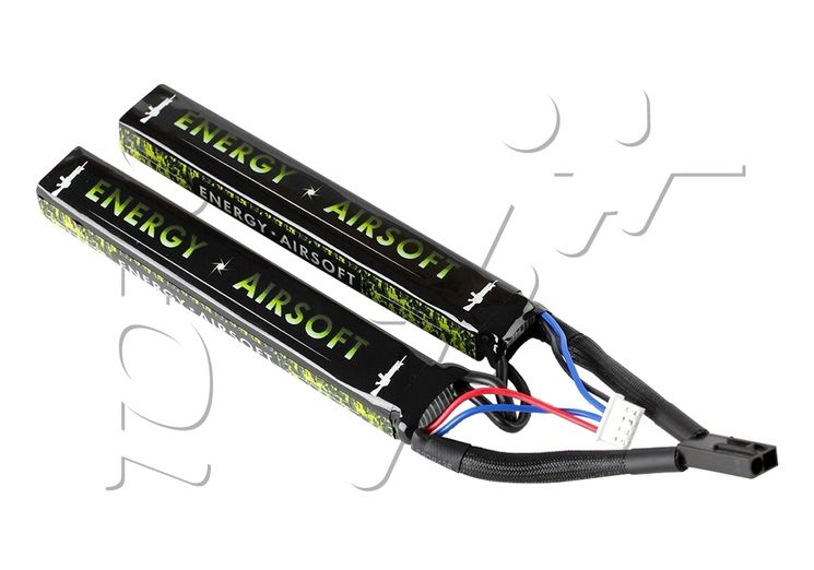 Batterie LIPO 11.1V 2400 mAh 25C 140x20x15mm 2 STICKS ENERGY AIRSOFT