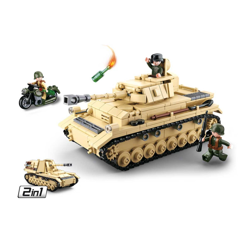 Briques EMBOITABLES COMPATIBLE LEGO CHAR TANK PANZER IV WWII WW2 SLUBAN