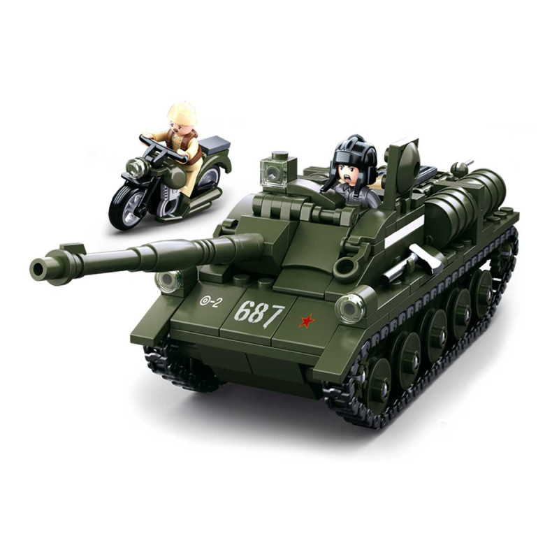 Briques EMBOITABLES COMPATIBLE LEGO CHAR TANK SU-85 DESTRUCTEUR CHAR WWII WW2 SLUBAN Briques EMBOITABLES COMPATIBLE LEGO CHAR TANK SU-85 DESTRUCTEUR CHAR WWII WW2 SLUBAN