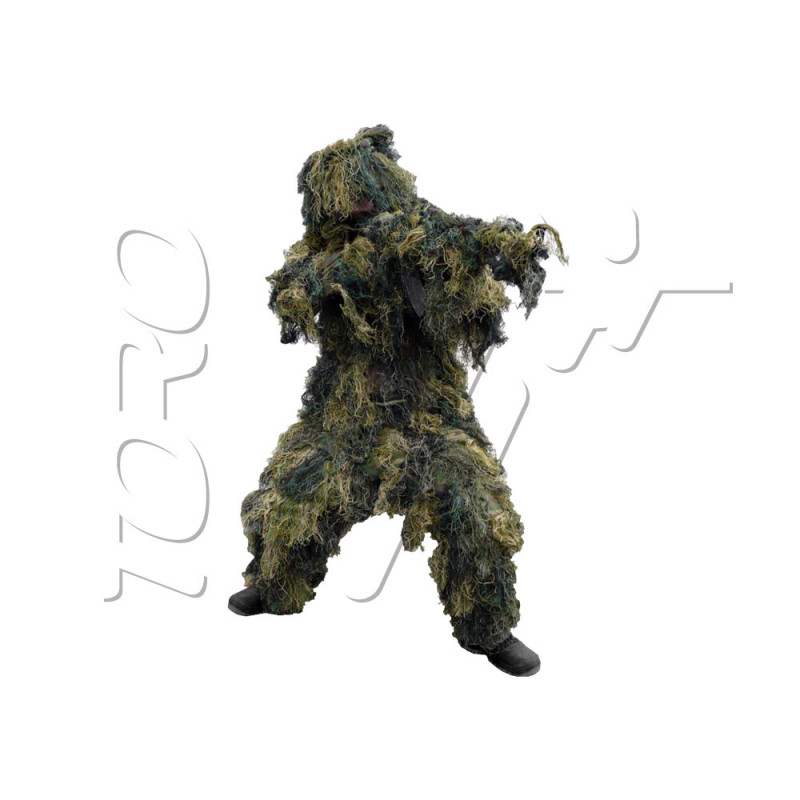 Combinaison INTEGRALE GHILLIE CAMOUFLAGE PRO 4 PIECES ANTI-FEU MILTEC - Taille XL XXL