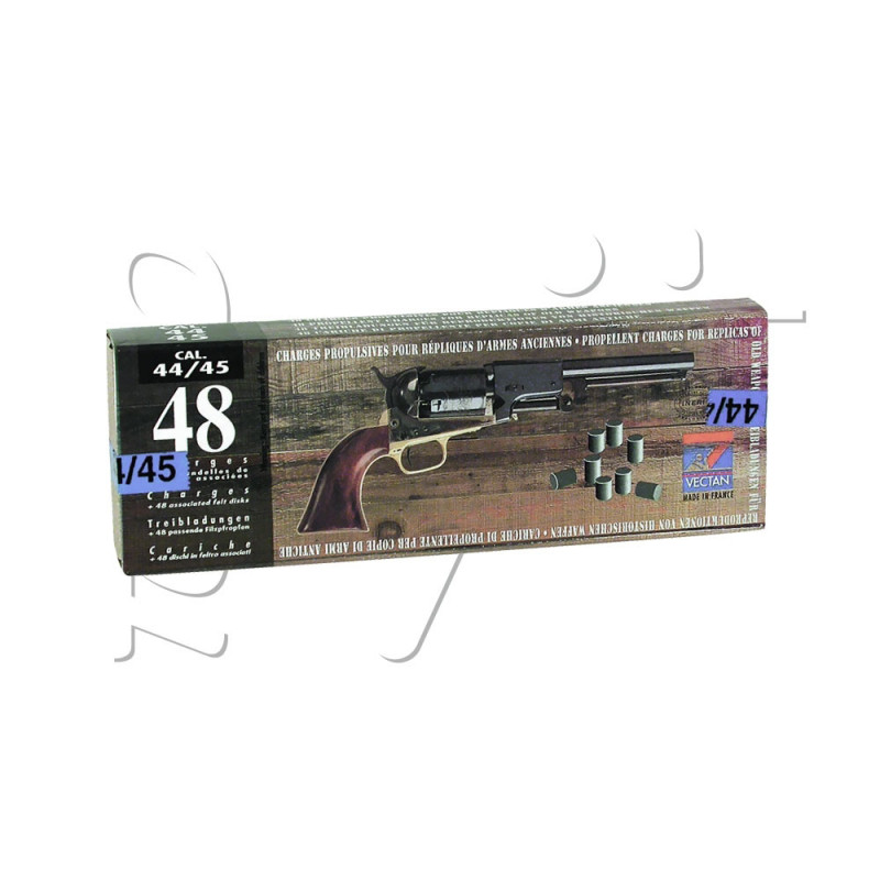 Charge POUDRE NOIRE CALIBRE 44 + BOURRE VECTAN x48