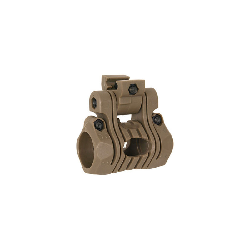 Montage 5 POSITIONS POUR LAMPE DIAMETRE 25mm RAIL PICATINNY TAN