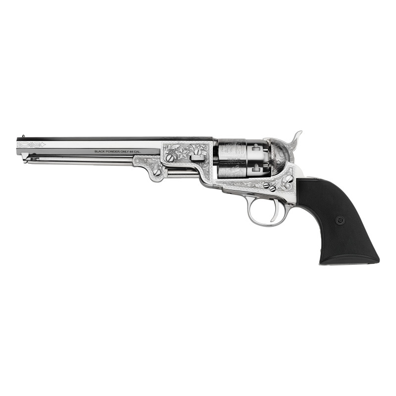 Revolver COLT 1851 NAVY YANK LAITON NICKELE GRAVEE MOD US Calibre 44 PIETTA