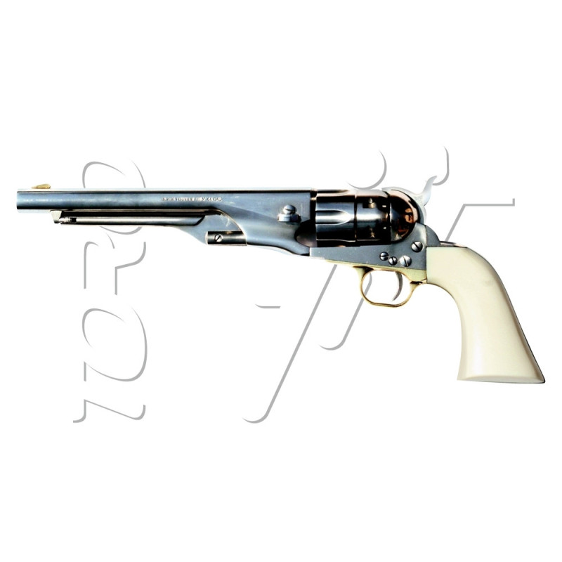 Revolver COLT 1860 ARMY ACIER POLI BLANC IVOIRINE Calibre 44 PIETTA (casb44)