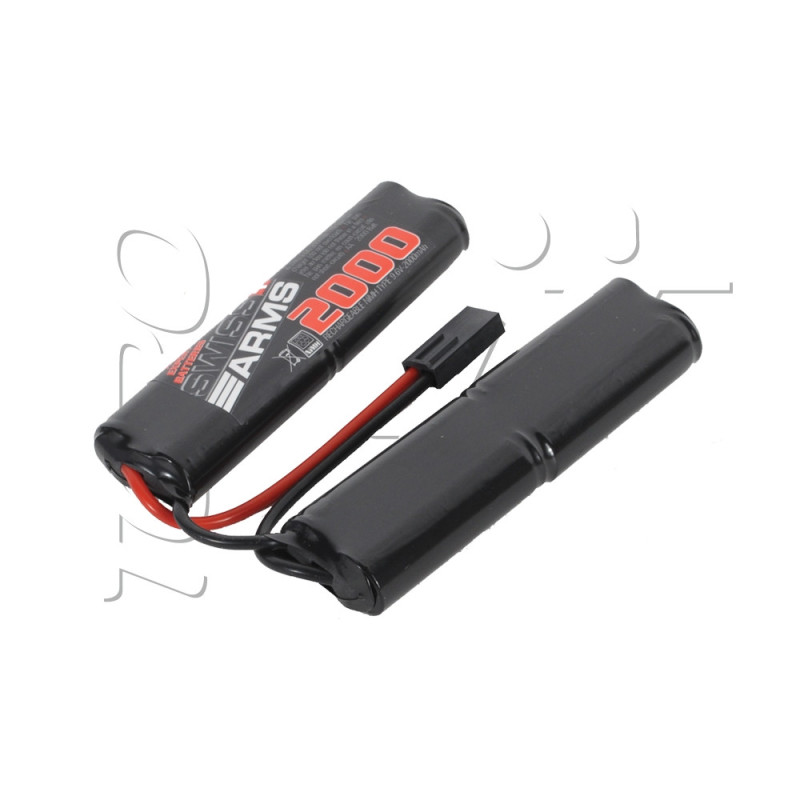 Batterie NIMH 9.6V 2000 mAh 100x28x18mm 2 PACKS DOUBLES SMALL SWISS ARMS