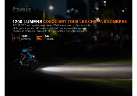Lampe tactique FENIX BC21R V3 1200 LUMENS
