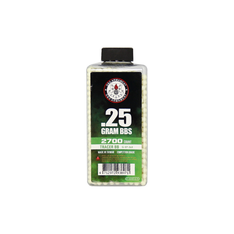 Billes traçantes 0.25g BOUTEILLE 2700 G&G ARMAMENT GREEN