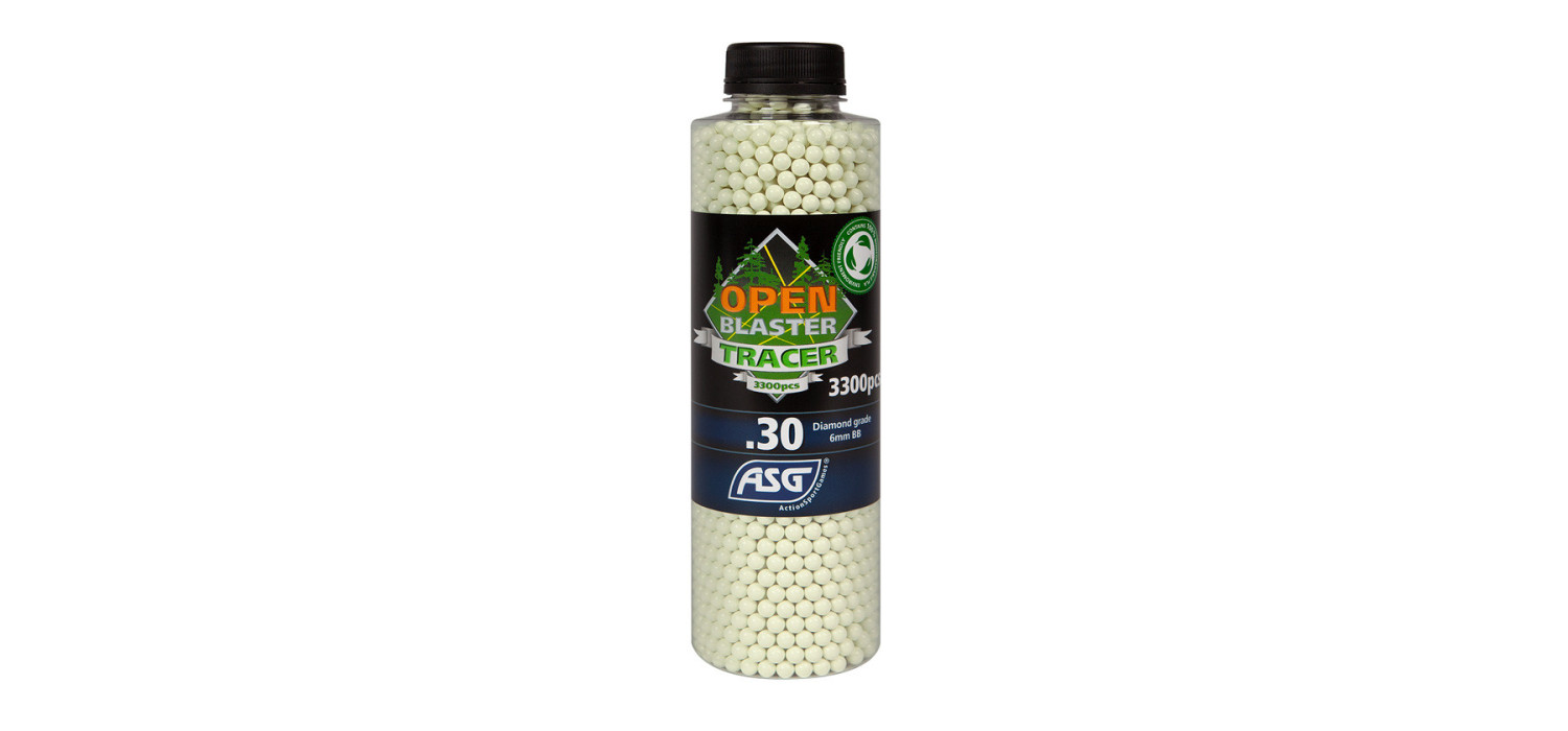 Billes BIO traçantes 0.30g BOUTEILLE 3300 BLASTER ASG GREEN Billes BIO traçantes 0.30g BOUTEILLE 3300 BLASTER ASG GREEN