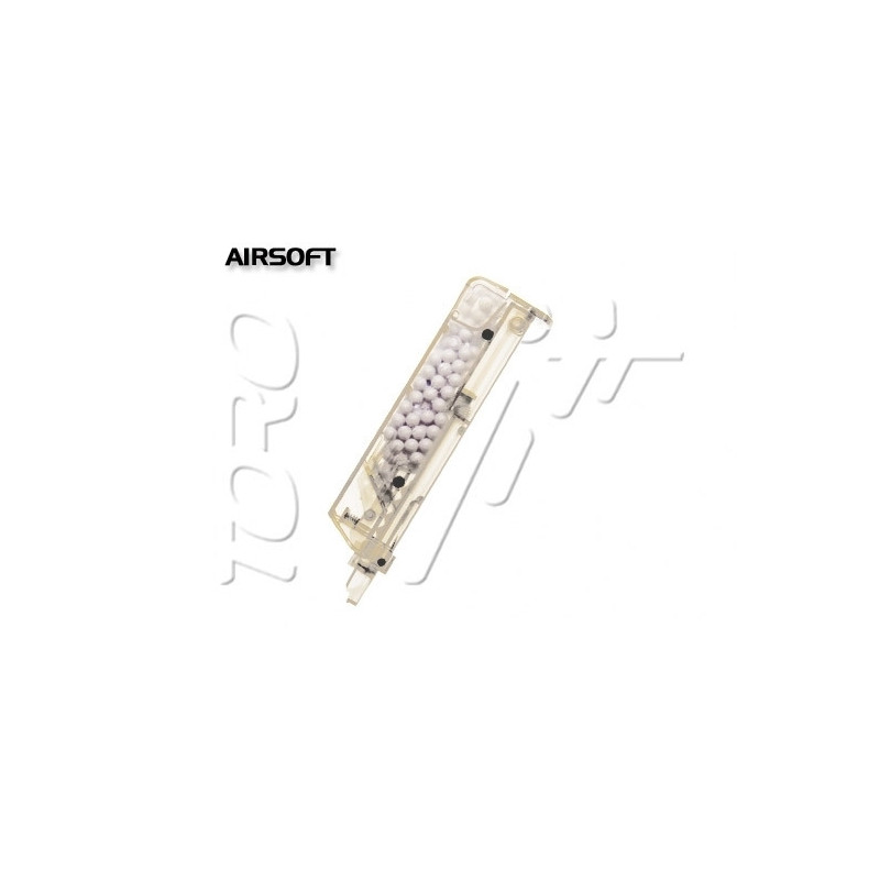 Speedloader chargette rapide AIRSOFT 115 BILLES CLEAR ASG