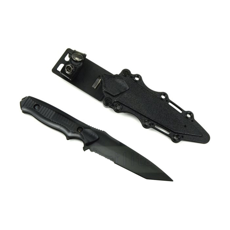 Couteau baïonnette FACTICE BC141 AVEC ETUI CEINTURE BLACK S&T