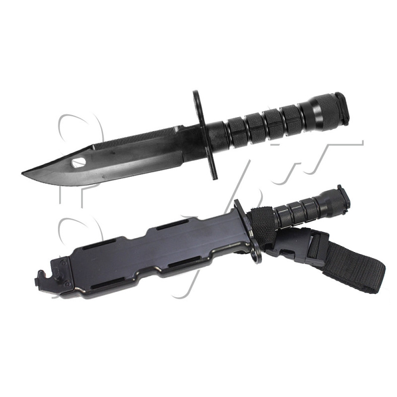Couteau baïonnette FACTICE DUMMY M9 AVEC ETUI CEINTURE BLACK