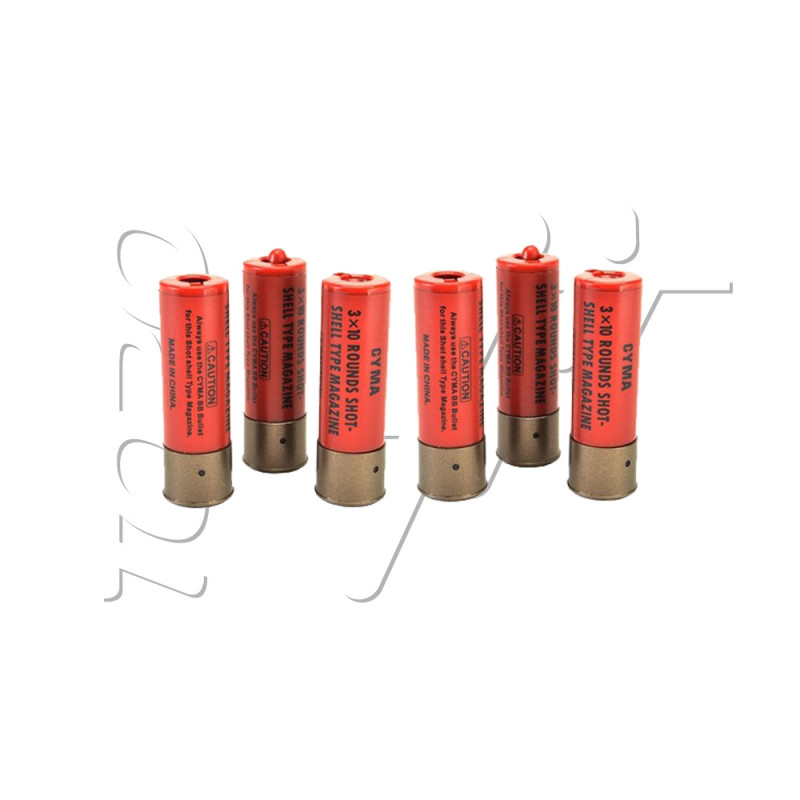 Cartouches FUSIL A POMPE MULTISHOT 10X3 BILLES CYMA X6