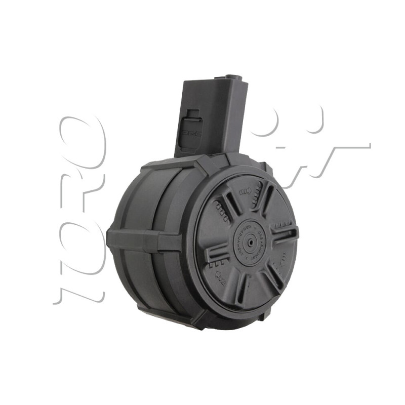 Chargeur M4/M15/M16 TAMBOUR ELECTRIQUE 2300 BBs + BATTERIE BLACK G&G ARMAMENT