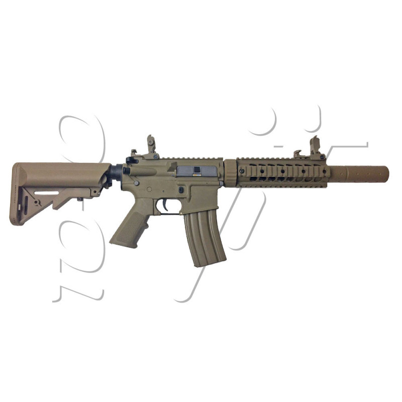 Fusil COLT M4 SILENT OPS FIBRE NYLON 300 Bbs AEG TAN CYBERGUN