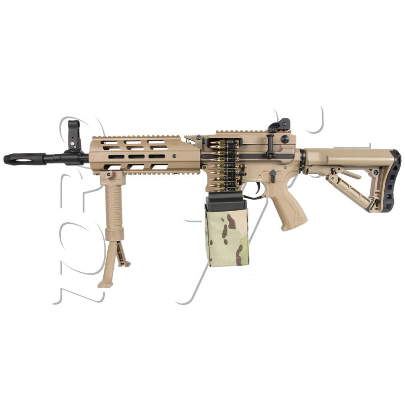 Fusil LMG CM16 MOSFET 2500 BBs TAN AEG G&G ARMAMENT