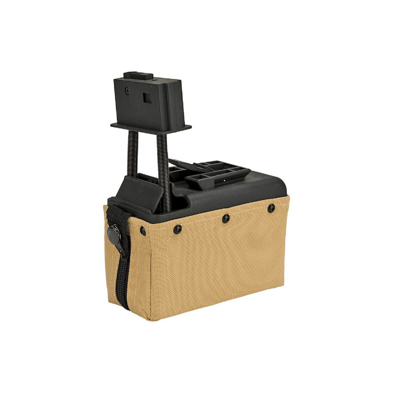 Chargeur FN HERSTAL M249 MINI AMMO BOX 1500 billes TAN A&K