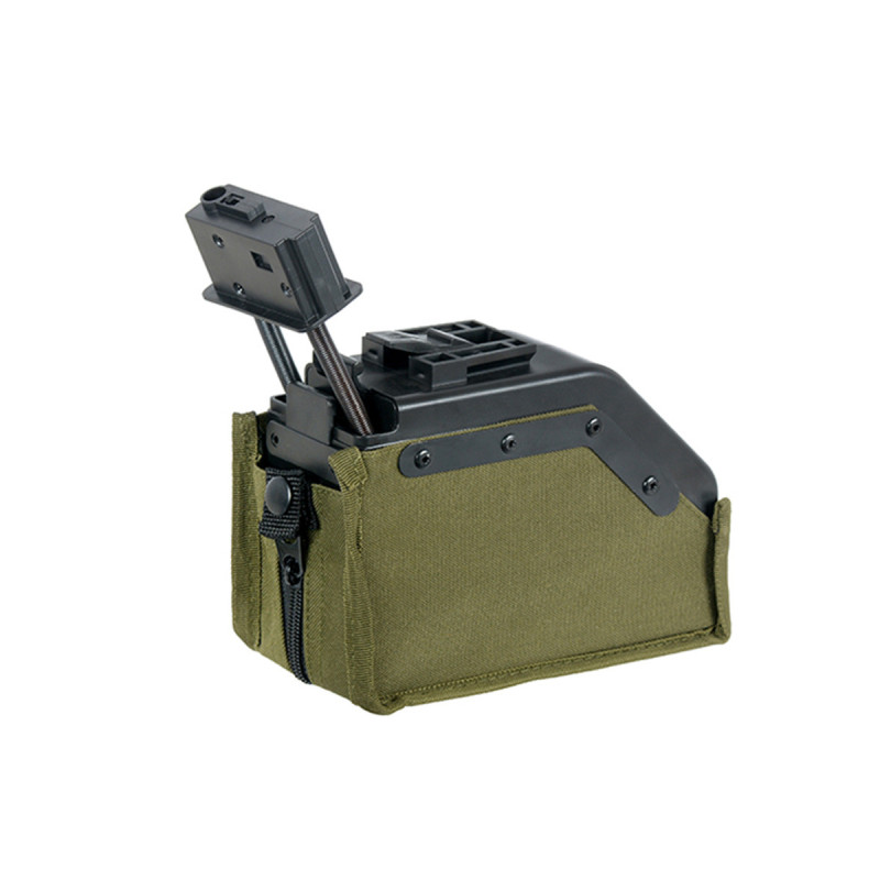 Chargeur FN HERSTAL M249 / MK46 MINI AMMO BOX 2000 billes S&T OLIVE