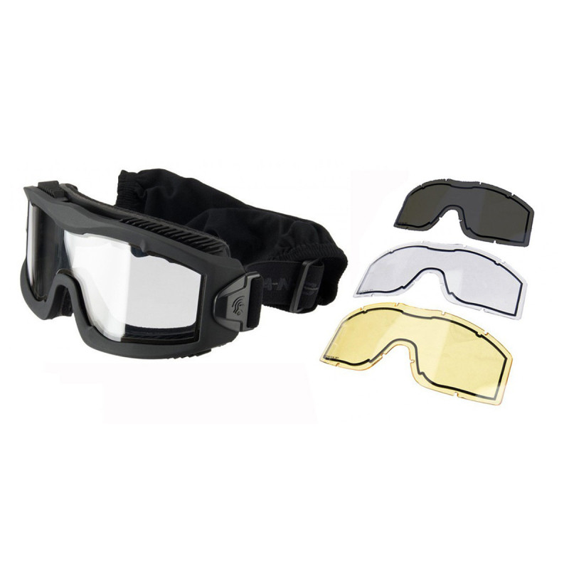 Masque tactique AERO LANCER TACTICAL BLACK + 3 ECRANS Masque tactique AERO LANCER TACTICAL BLACK + 3 ECRANS
