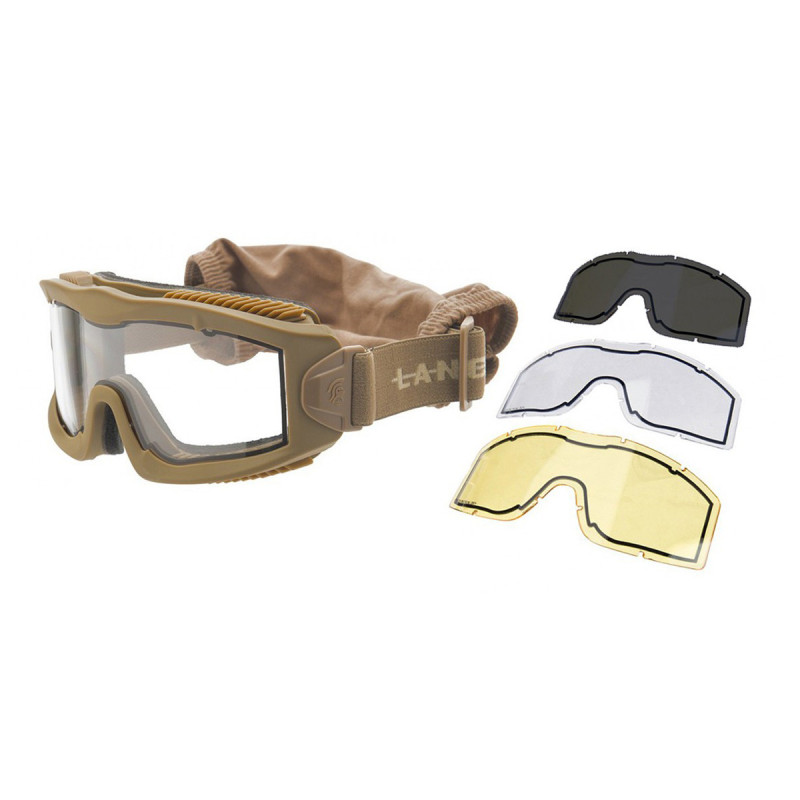 Masque tactique AERO LANCER TACTICAL TAN + 3 ECRANS