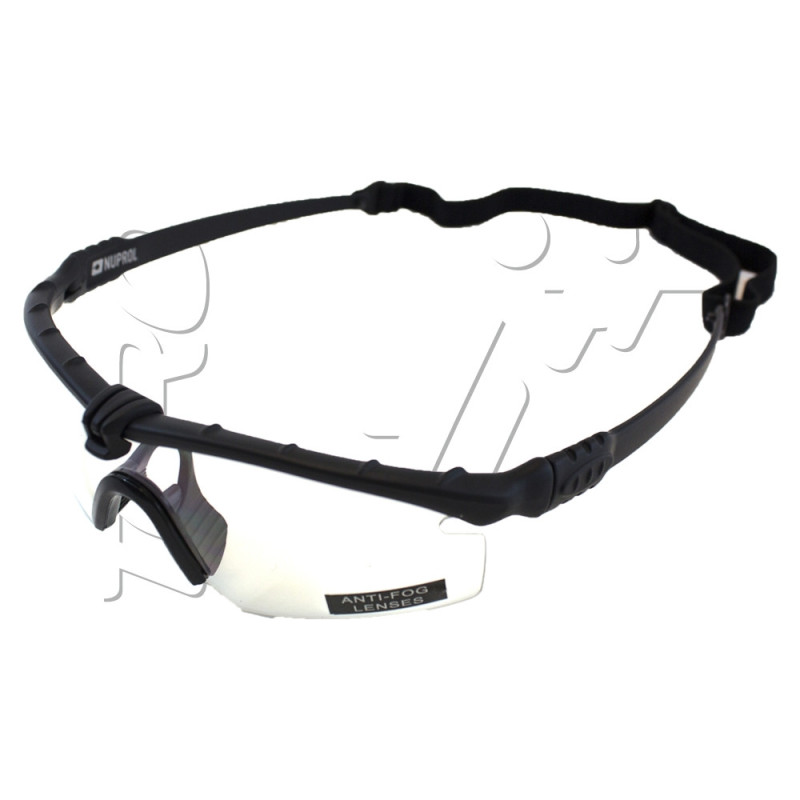 Lunettes de protection BATTLE PROS ANTI BUEE NUPROL BLACK CLEAR
