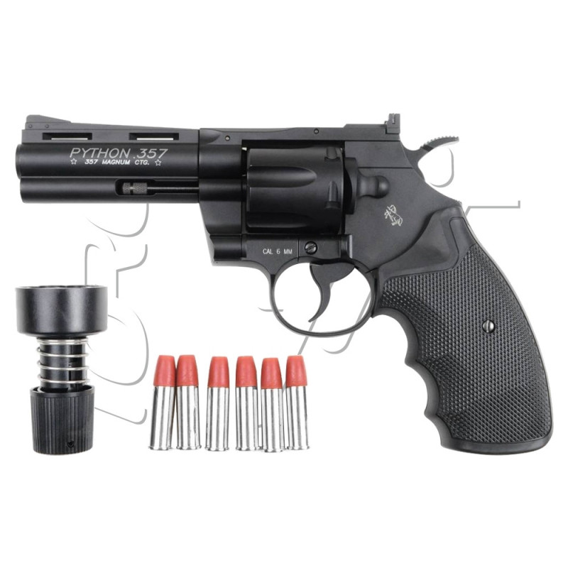 Revolver COLT PYTHON 357 NOIR 4" CO2 METAL DOUILLES ABS 1.9 JOULES