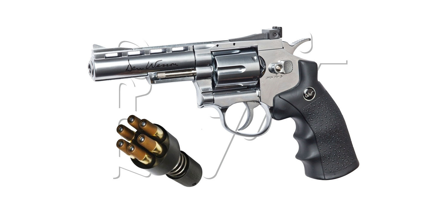 Revolver DAN WESSON 4" SILVER ASG CO2