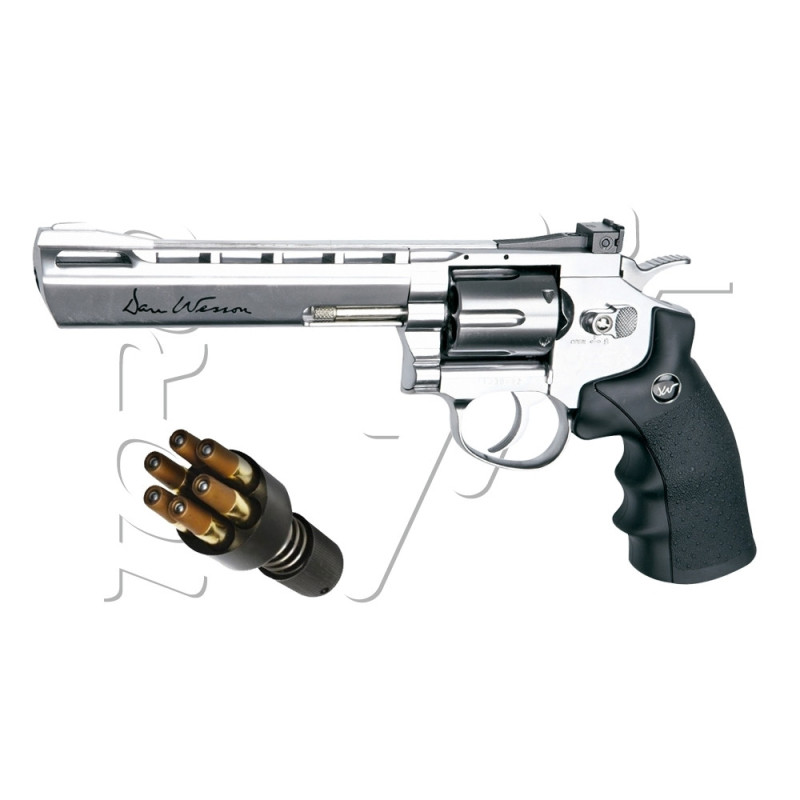 Revolver DAN WESSON 6" HIGH POWER SILVER ASG CO2
