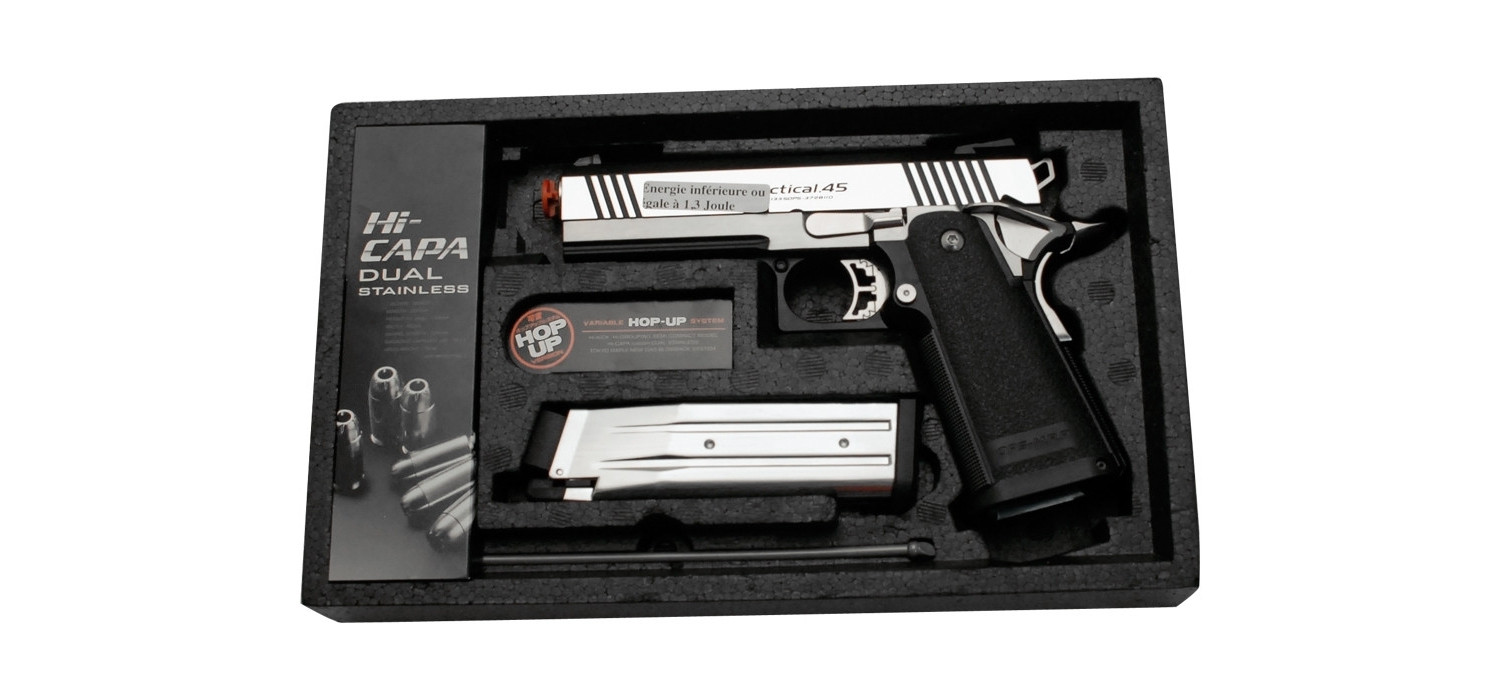 Pistolet HI-CAPA CUSTOM DUAL STAINLESS 4.3 GAZ TOKYO MARUI
