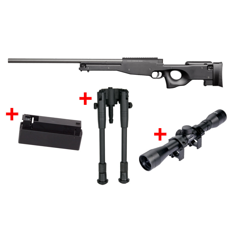 Pack Fusil SNIPER L96 AW308 SPRING + BIPIEDS + CHARGEUR + LUNETTE ASG