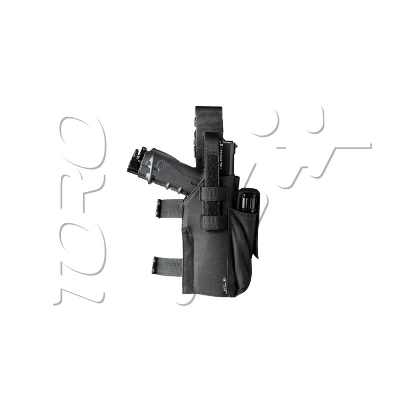 Holster de cuisse droitier DELUXE TIBERIUS BLACK