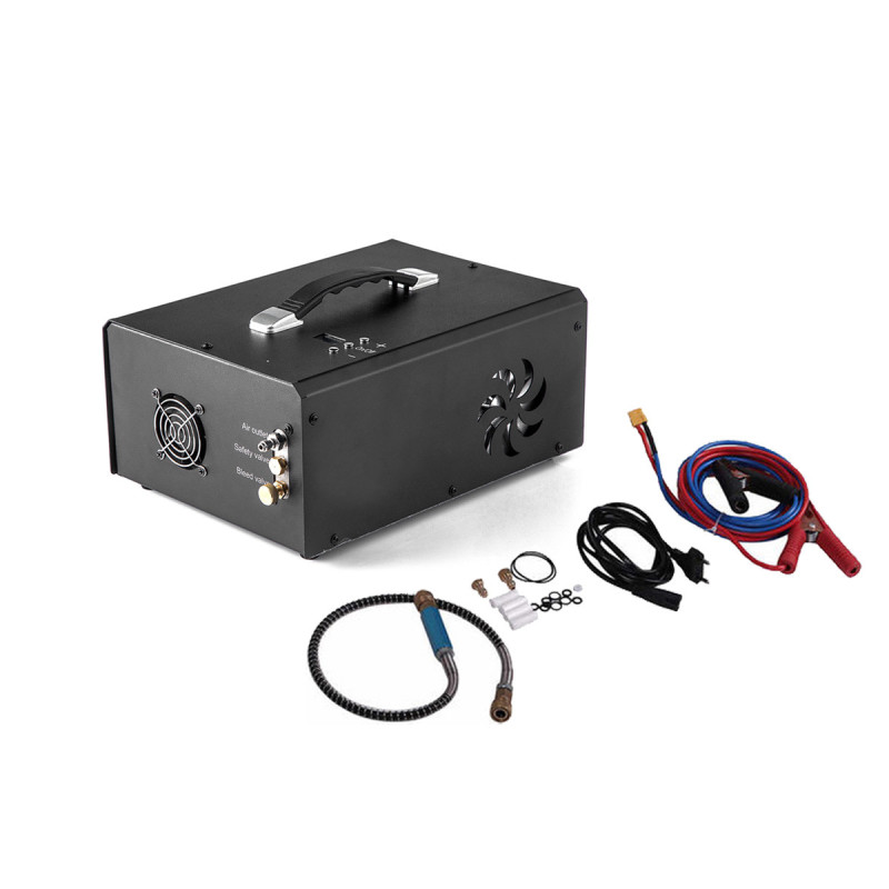 Compresseur AUTO STOP PCP 300 BARS 4500 PSI ELECTRIQUE REFROISSISSEMENT AIR 12V ET 220V
