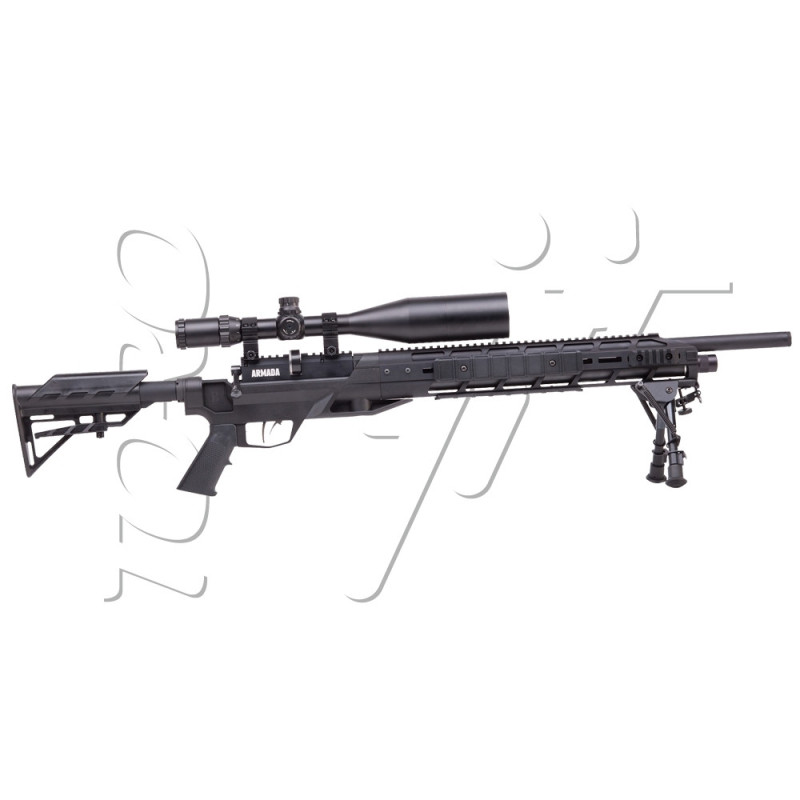 Carabine 5.5mm (Plomb) PCP ARMADA BLACK 19.9 joules + LUNETTE 4-16X56 CROSMAN