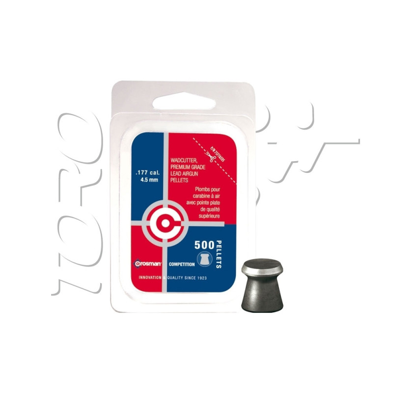 Plombs 4.5mm CROSMAN PREMIER WADCUTTER PLATS 7.4 GRAINS X500
