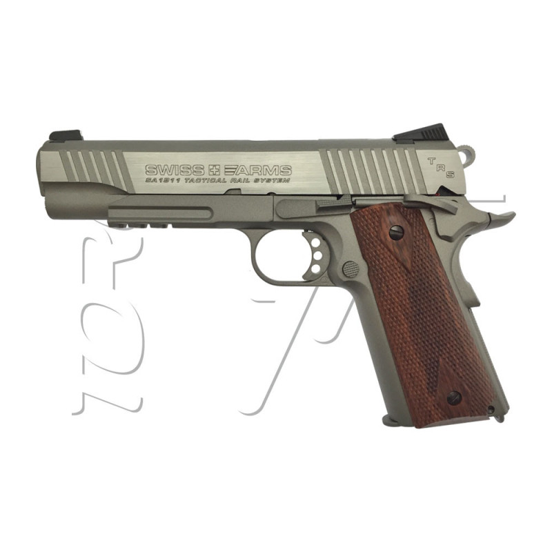 Pistolet 4.5mm (Billes) COLT 1911 TACTICAL CO2 SILVER GREY SWISS ARMS