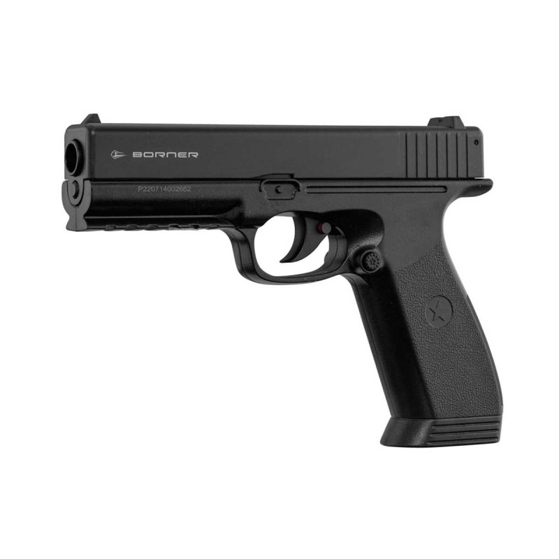 Pistolet 4.5mm (Billes) BORNER 17 CO2 TYPE GLOCK CULASSE FIXE BLACK