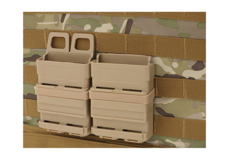 Porte 2 CHARGEURS RIGIDES ABS TYPE 5.56 (M4/M16) SYSTEME MOLLE BLACK