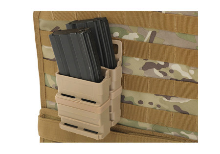 Porte 2 CHARGEURS RIGIDES ABS TYPE 5.56 (M4/M16) SYSTEME MOLLE BLACK