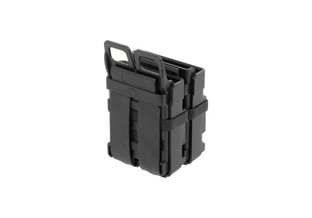 Porte 2 CHARGEURS RIGIDES ABS TYPE 5.56 (M4/M16) SYSTEME MOLLE BLACK
