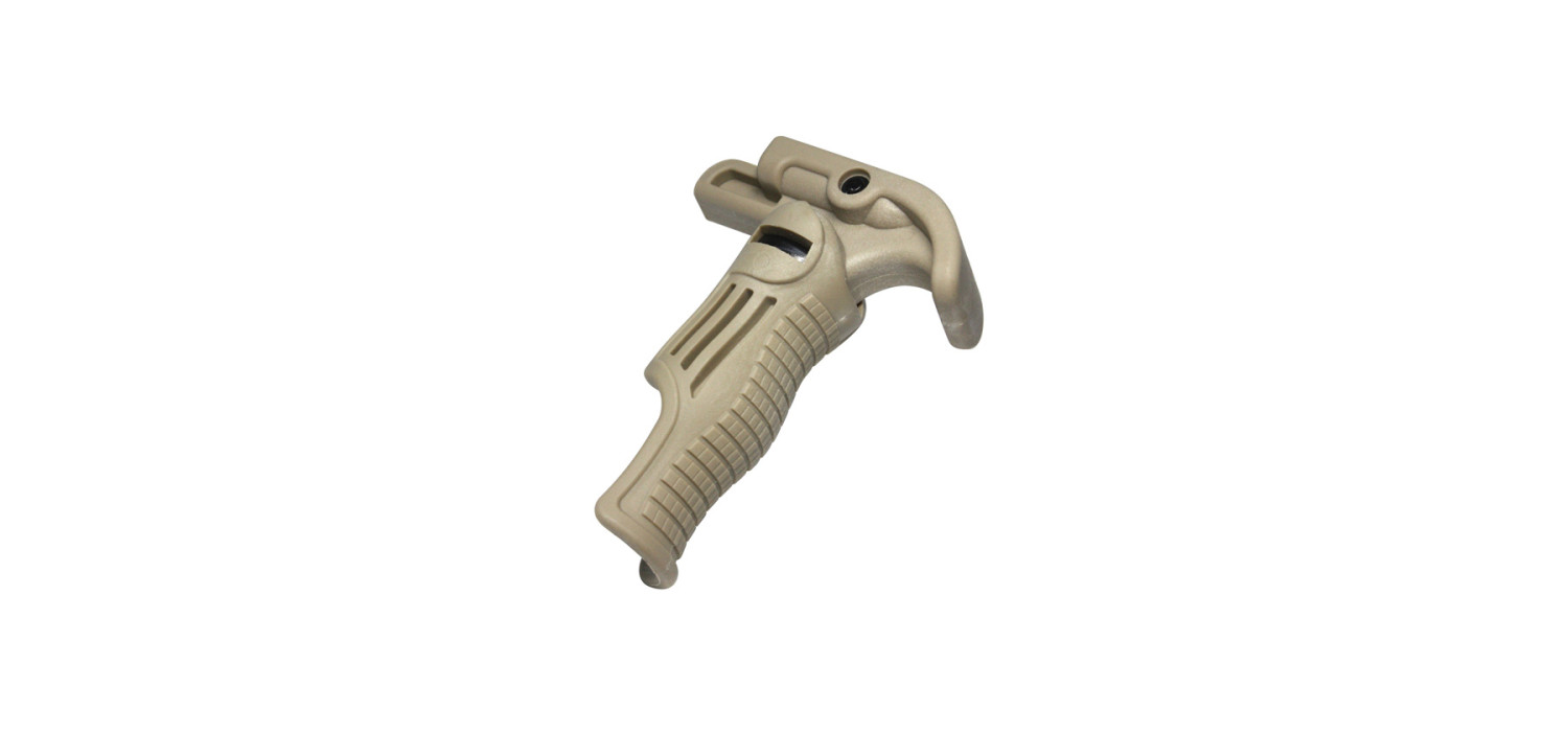 Poignée tactique VERTICALE PLIABLE MINI FIXATION RAIL 21mm PICATINNY S&T TAN Poignée tactique VERTICALE PLIABLE MINI FIXATION RAIL 21mm PICATINNY S&T TAN