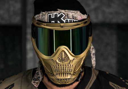 Masque HK ARMY SKULL HSTL METALLIC GOLD ECRAN THERMAL HD GOLD