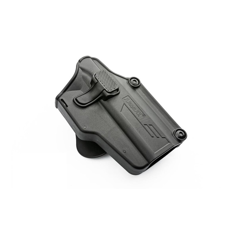 Holster RIGIDE CEINTURE ROTATIF UNIVERSEL DROITIER PER-FIT BLACK AMOMAX