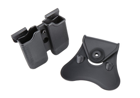 Porte chargeur DOUBLE RIGIDE CEINTURE ROTATIF COLT 1911 AMOMAX