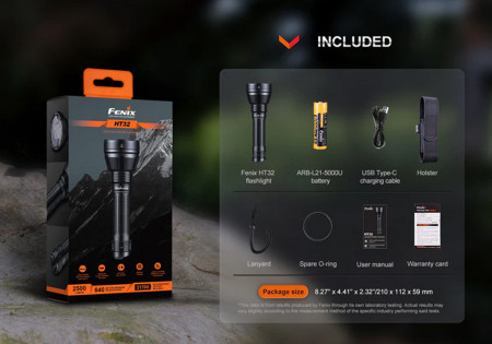 Lampe tactique FENIX HT32 2500 LUMENS