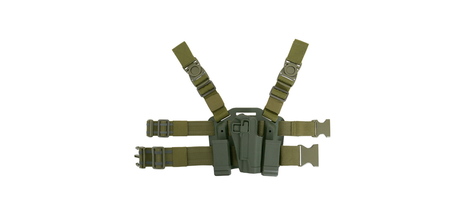 Holster de CUISSE RIGIDE CQC COLT 1911 DROITIER DOUBLE CHARGEUR OLIVE Holster de CUISSE RIGIDE CQC COLT 1911 DROITIER DOUBLE CHARGEUR OLIVE