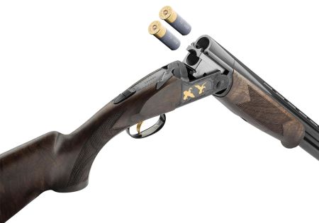 Fusil superposé FAIR CLASSIC ACIER EXTRACTEUR BASCULE NOIRE CHOKES INTERCHANGEABLES BOIS 71cm DD Cal 12/76 DROITIER- Cat C