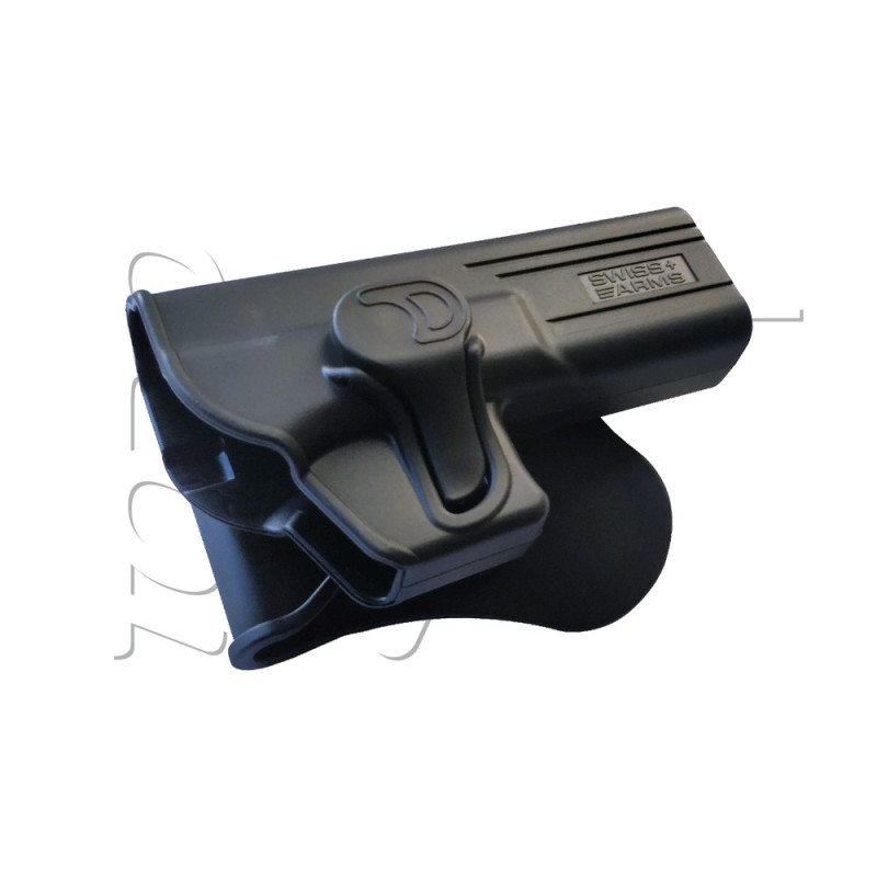 Holster RIGIDE CEINTURE ROTATIF DROITIER GLOCK 17 SWISS ARMS